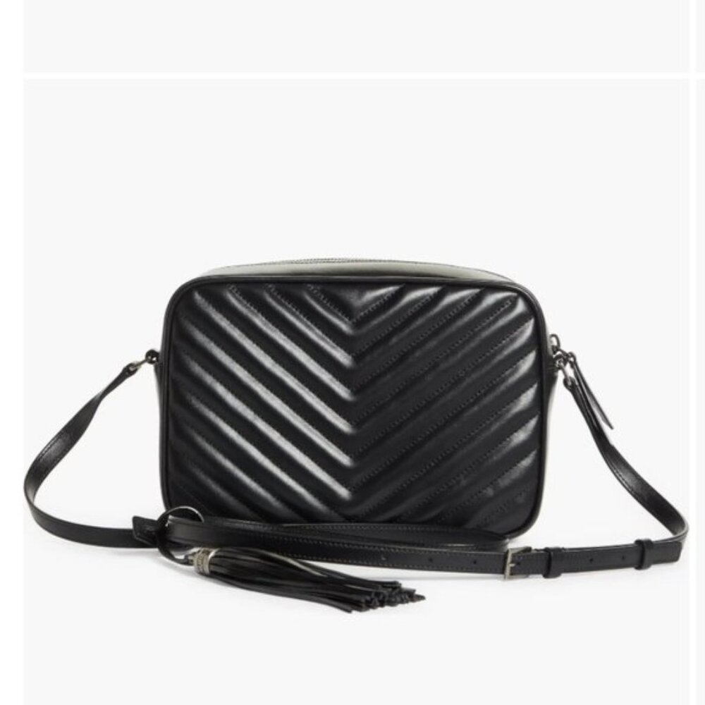 Saint Laurent Lou Matelassé Leather Camera Crossbody HandBag Black Silver Hardw - Picture 8 of 16